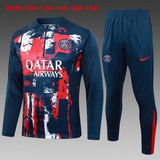 Bambino Felpa Allenamento PSG 2024 2025 Blu Rosso 3 Bambino Felpa Allenamento PSG 2024 2025 Blu Rosso 3