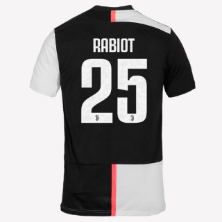 Maglia Juventus NO.25 Rabiot Home 2019 2020 Bianco Nero Maglia Juventus NO.25 Rabiot Home 2019 2020 Bianco Nero