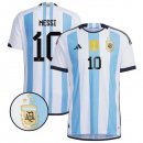 3 Stelle Tailandia Maglia Argentina Home Messi 2022 2023
