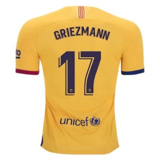 Maglia Barcellona NO.17 Griezmann Away 2019 2020 Giallo Maglia Barcellona NO.17 Griezmann Away 2019 2020 Giallo