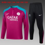 Bambino Felpa Allenamento PSG 2024 2025 Porpora Rosso 3