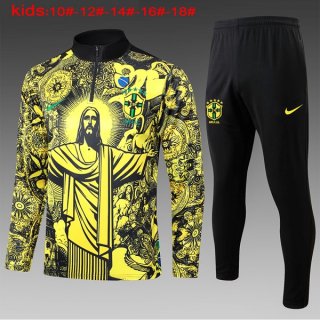 Bambino Felpa Allenamento Brasile 2024 2025 Giallo Bambino Felpa Allenamento Brasile 2024 2025 Giallo