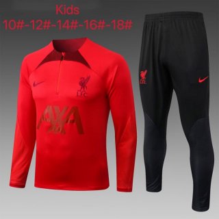 Bambino Felpa Liverpool 2023 Rosso Nero Bambino Felpa Liverpool 2023 Rosso Nero