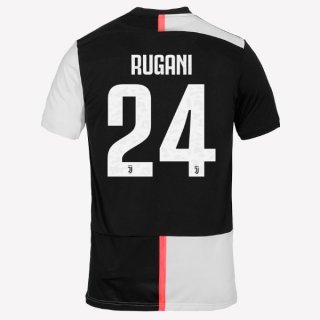 Maglia Juventus NO.24 Rugani Home 2019 2020 Bianco Nero Maglia Juventus NO.24 Rugani Home 2019 2020 Bianco Nero