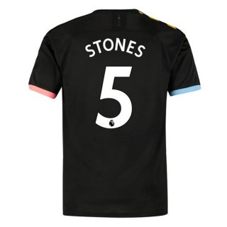 Maglia Manchester City NO.5 Stones Away 2019 2020 Nero Maglia Manchester City NO.5 Stones Away 2019 2020 Nero