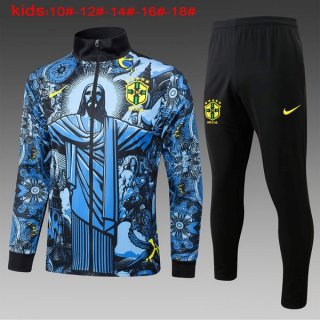 Bambino Giacca Brasile 2024 2025 Blu Bambino Giacca Brasile 2024 2025 Blu