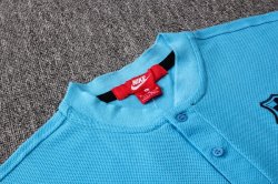 Polo Set Completo Barcellona 2019 2020 Blu Luce