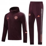 Felpa Cappuccio Manchester United 2020 2021 Borgogna