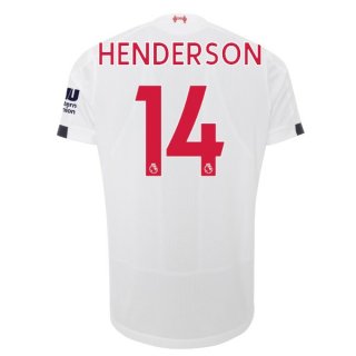 Maglia Liverpool NO.14 Henderson Away 2019 2020 Bianco Maglia Liverpool NO.14 Henderson Away 2019 2020 Bianco