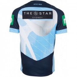 Maglia di Formazione Rugby Nsw Blues 2018 Blu Luce