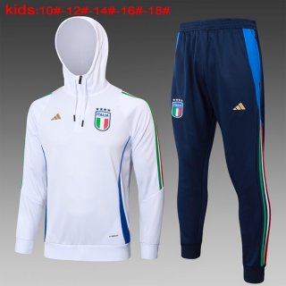 Bambino Felpa Cappuccio Italia 2024 2025 Bianco 3 Bambino Felpa Cappuccio Italia 2024 2025 Bianco 3
