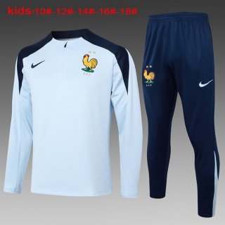 Bambino Felpa Allenamento Francia 2024 2025 Blu 5 Bambino Felpa Allenamento Francia 2024 2025 Blu 5
