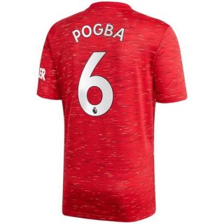 Maglia Manchester United NO.6 Pogba Home 2020 2021 Rosso Maglia Manchester United NO.6 Pogba Home 2020 2021 Rosso