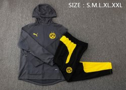 Felpa Cappuccio Set Completo Borussia Dortmund 2022 2023 Grigio