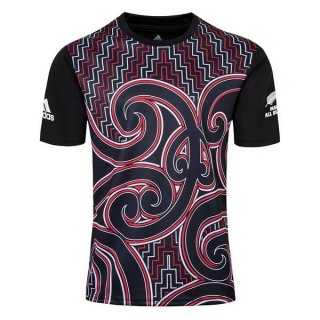 Maglia di Formazione Rugby All Blacks 2018 Nero Rosso Maglia di Formazione Rugby All Blacks 2018 Nero Rosso