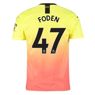 Maglia Manchester City NO.47 Foden Terza 2019 2020 Arancione Maglia Manchester City NO.47 Foden Terza 2019 2020 Arancione