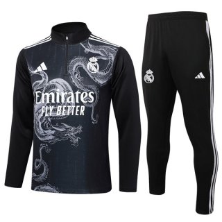 Felpa Allenamento Real Madrid 2024 2025 Nero Grigio Felpa Allenamento Real Madrid 2024 2025 Nero Grigio