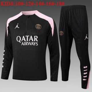 Bambino Felpa Allenamento PSG 2024 2025 Nero Rosa Bambino Felpa Allenamento PSG 2024 2025 Nero Rosa