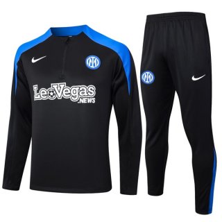 Felpa Allenamento Inter Milan 2024 2025 Nero Blu 3 Felpa Allenamento Inter Milan 2024 2025 Nero Blu 3