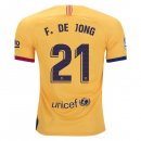 Maglia Barcellona NO.21 De Jong Away 2019 2020 Giallo