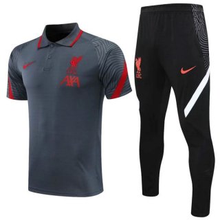 Polo Liverpool Set Completo 2020-2021 Grigio Nero Polo Liverpool Set Completo 2020-2021 Grigio Nero