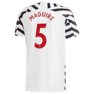 Maglia Manchester United NO.5 Maguire Terza 2020 2021 Bianco Maglia Manchester United NO.5 Maguire Terza 2020 2021 Bianco