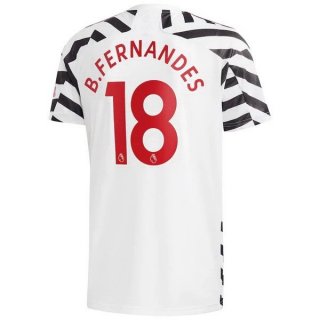 Maglia Manchester United NO.18 B. Fernandes Terza 2020 2021 Bianco Maglia Manchester United NO.18 B. Fernandes Terza 2020 2021 Bianco