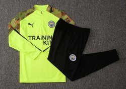 Felpa Bambino Manchester City 2019 2020 Verde Fluorescente Nero