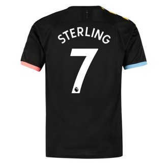 Maglia Manchester City NO.7 Sterling Away 2019 2020 Nero Maglia Manchester City NO.7 Sterling Away 2019 2020 Nero