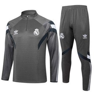 Felpa Allenamento Real Madrid 2024 2025 Grigio 2 Felpa Allenamento Real Madrid 2024 2025 Grigio 2