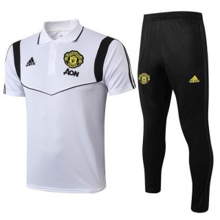 Polo Manchester United Set Completo 2019 2020 Bianco Nero Polo Manchester United Set Completo 2019 2020 Bianco Nero