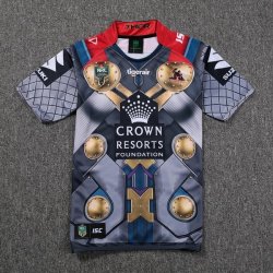 Thailandia Maglia Melbourne Storm Thor 2017 2018 Grigio