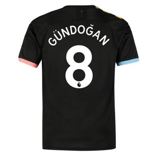 Maglia Manchester City NO.8 Gundogan Away 2019 2020 Nero Maglia Manchester City NO.8 Gundogan Away 2019 2020 Nero