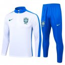 Felpa Allenamento Brasile 2024 2025 Bianco Blu 3