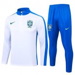 Felpa Allenamento Brasile 2024 2025 Bianco Blu 3