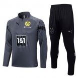Felpa Allenamento Borussia Dortmund 2023 2024 Grigio Nero