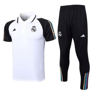 Polo Real Madrid Set Completo 2023 2024 Bianco Nero Polo Real Madrid Set Completo 2023 2024 Bianco Nero