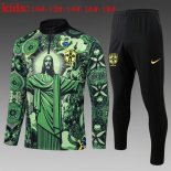 Bambino Felpa Allenamento Brasile 2025 2026 Verde