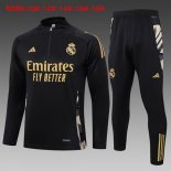 Bambino Felpa Allenamento Real Madrid 2024 2025 Nero Giallo 3