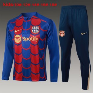 Bambino Felpa Allenamento Barcellona 2024 2025 Blu Rosso 3 Bambino Felpa Allenamento Barcellona 2024 2025 Blu Rosso 3
