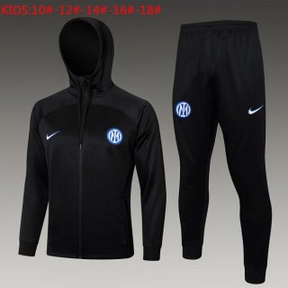 Bambino Felpa Cappuccio Inter Milan 2024 2025 Nero Bambino Felpa Cappuccio Inter Milan 2024 2025 Nero