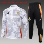 Bambino Felpa Allenamento Real Madrid 2024 2025 Grigio 3