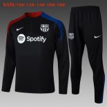 Bambino Felpa Allenamento Barcellona 2024 2025 Nero Blu 3