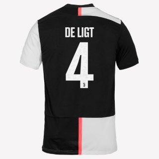 Maglia Juventus NO.4 De Ligt Home 2019 2020 Bianco Nero Maglia Juventus NO.4 De Ligt Home 2019 2020 Bianco Nero