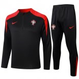 Felpa Allenamento Portogallo 2024 2025 Nero Rosso 3
