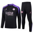 Felpa Allenamento PSG 2024 2025 Nero Porpora 3