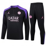 Felpa Allenamento PSG 2024 2025 Nero Porpora 3
