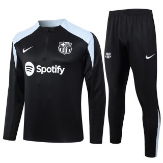 Felpa Allenamento Barcellona 2024 2025 Nero Grigio 3 Felpa Allenamento Barcellona 2024 2025 Nero Grigio 3