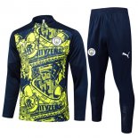 Felpa Allenamento Manchester City 2024 2025 Giallo Blu