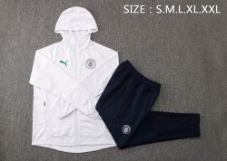 Felpa Cappuccio Set Completo Manchester City 2022 2023 Bianco